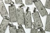 Rectangle Etched Aletai Iron Meteorite Pendants - Includes Chain - Photo 4